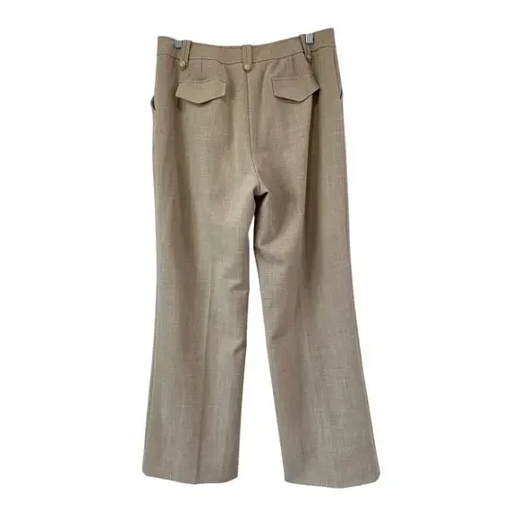 St John Linen Blend Trousers Dress Pants Sz 12 Luxury Old Money Business Casual